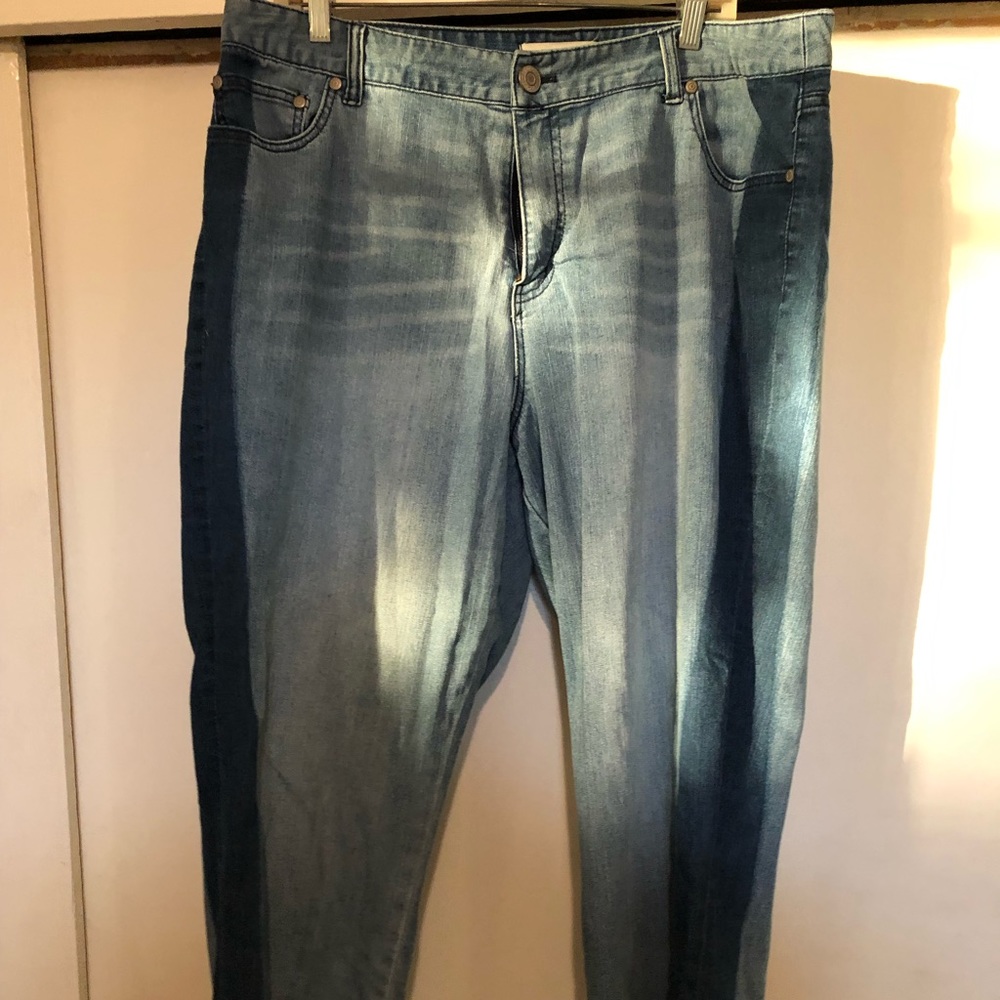 Stripped denim eloquii jeans